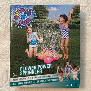 Splash n’ Fun Flower Power Sprinkler Fluttering Butterfly Wings 1 Set New in Box